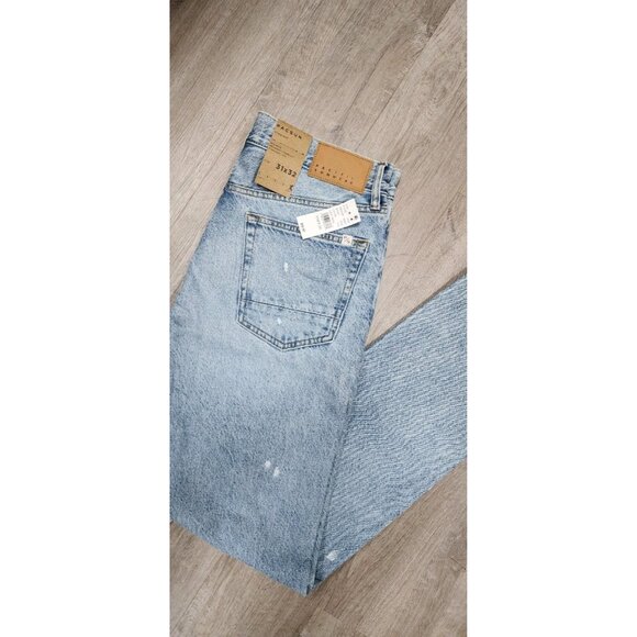 Pacsun Jeans Mid Rise Straight Leg 31x32  NWT Distressed Light Wash Denim Relax - Picture 2 of 11